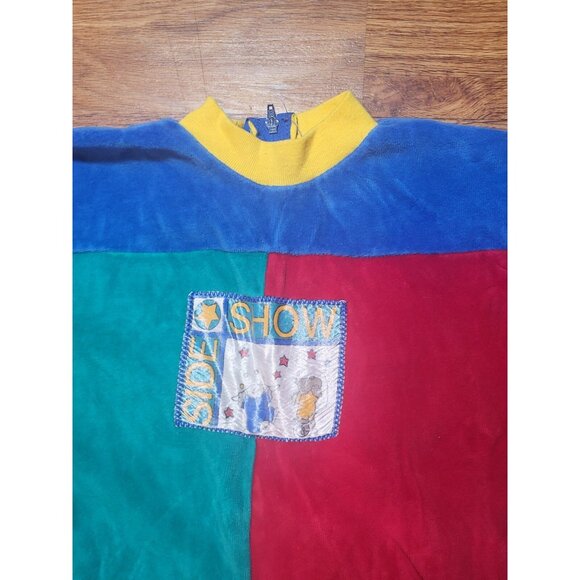 Vtge Infant Size 12 M Brights Creek Color Block Velour Jumper - Picture 3 of 5